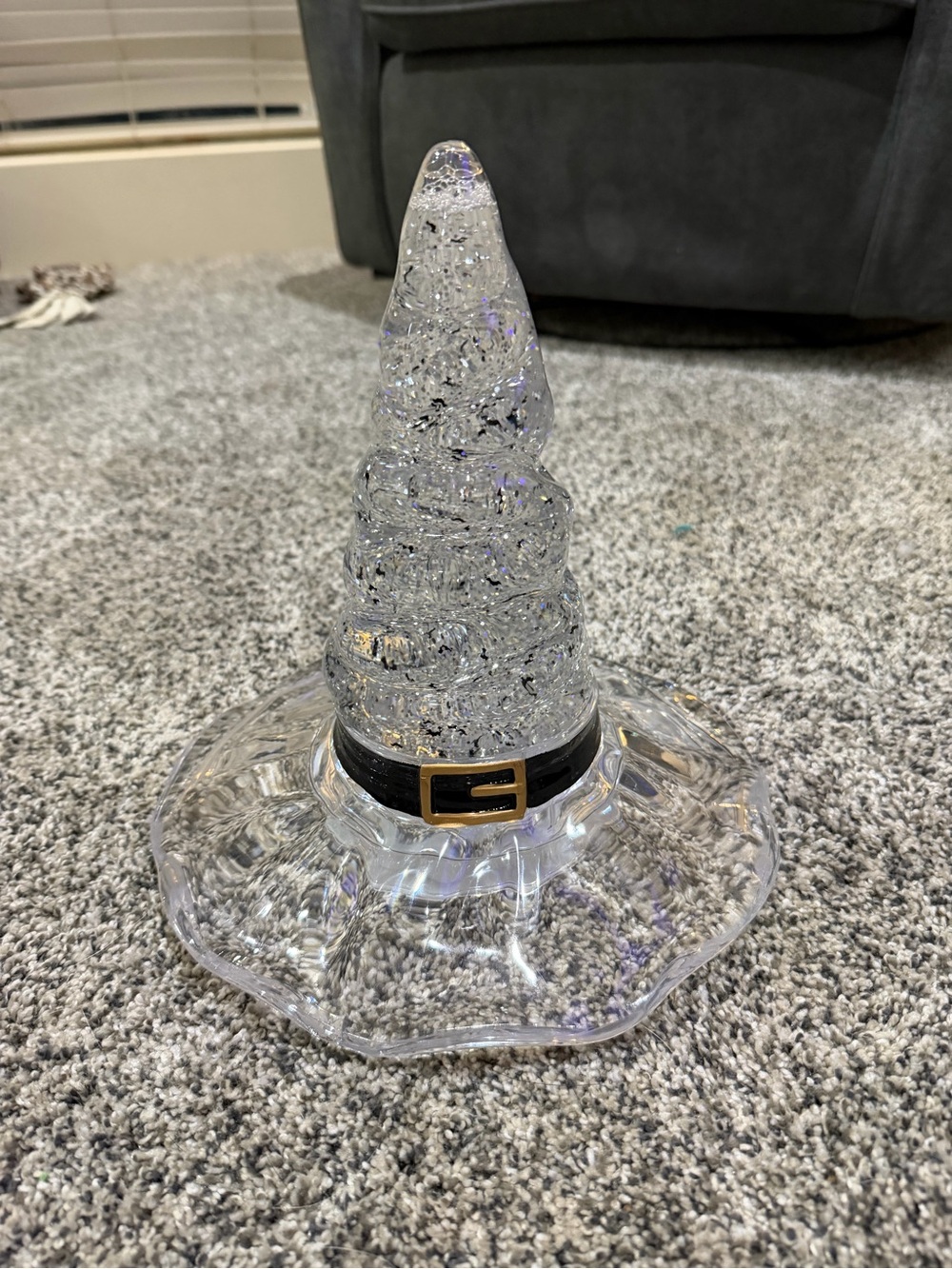 Clear Glitter Witch Hat-Light Up